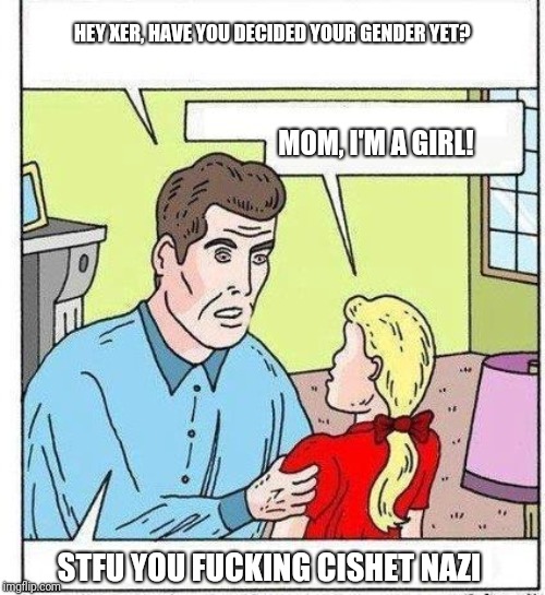 That Changes Everything | HEY XER, HAVE YOU DECIDED YOUR GENDER YET? MOM, I'M A GIRL! STFU YOU FUCKING CISHET NAZI | image tagged in that changes everything | made w/ Imgflip meme maker