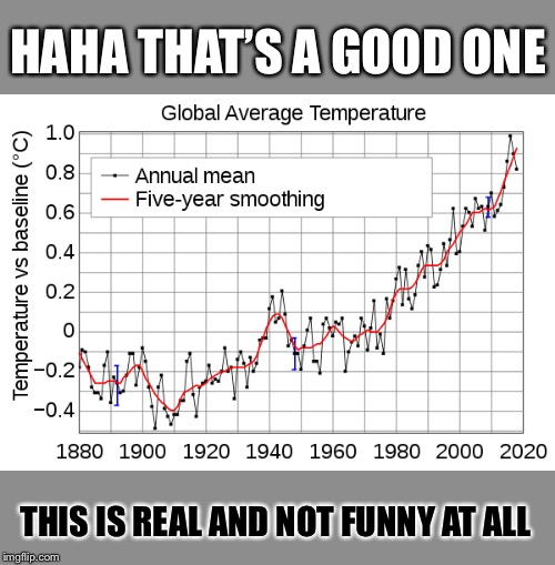 When they post a picture of snow to say climate change isn’t real | HAHA THAT’S A GOOD ONE; THIS IS REAL AND NOT FUNNY AT ALL | image tagged in global warming instrumental temperature record,snow,climate change,global warming,right wing,chart | made w/ Imgflip meme maker