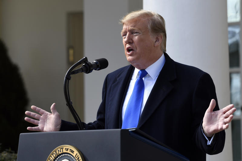 Trump at podium Blank Meme Template