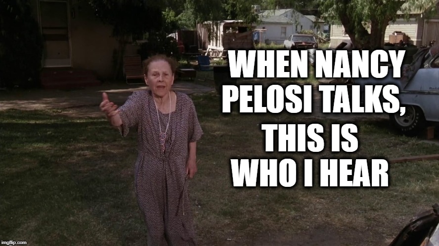 Pelosi | WHEN NANCY PELOSI TALKS, THIS IS WHO I HEAR | image tagged in nancy pelosi,political,political meme | made w/ Imgflip meme maker