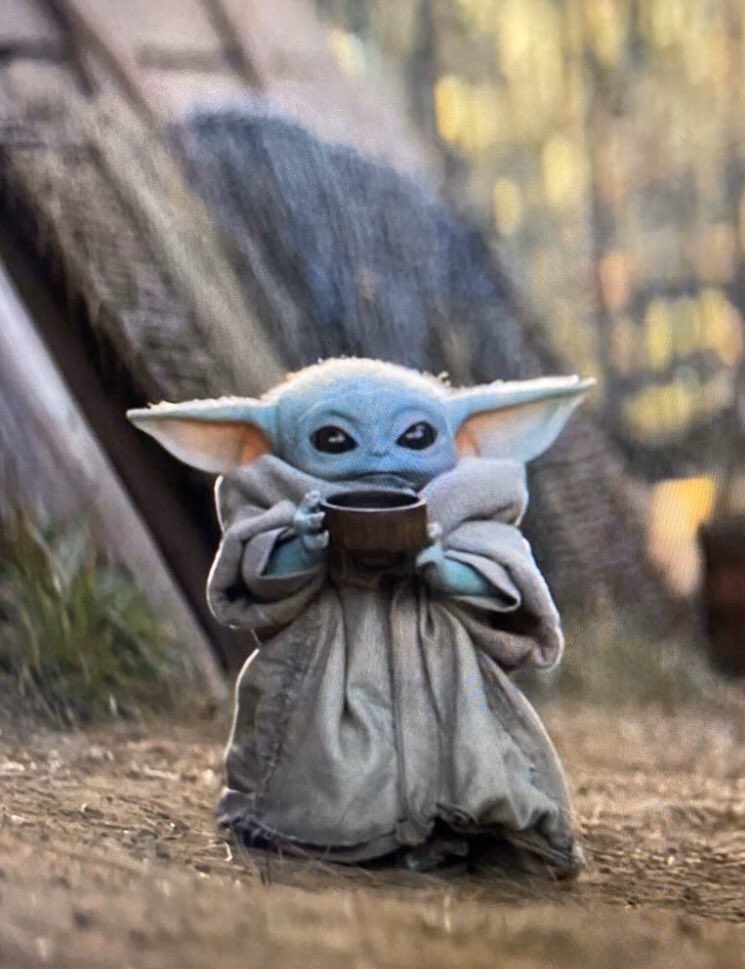 High Quality Baby Yoda coffee Blank Meme Template