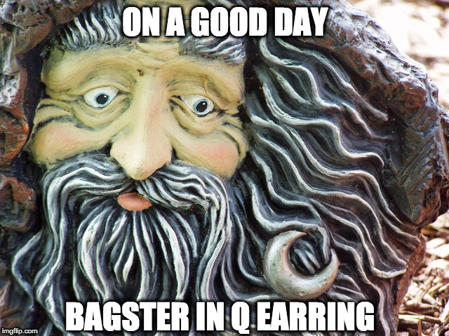 ON A GOOD DAY; BAGSTER IN Q EARRING | made w/ Imgflip meme maker
