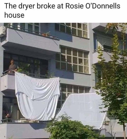 The dryer broke at Rosie O'Donnell's house. | image tagged in fat rosie,rosie o'donnell,rosie,morbidly obese rosie,fat chicks,funny | made w/ Imgflip meme maker