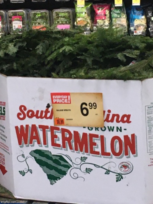 South Carolina grown watermelons | . | image tagged in watermelon,lies,you had one job,nice,looks good to me | made w/ Imgflip meme maker