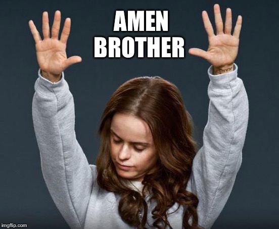 Praise the lord | AMEN BROTHER | image tagged in praise the lord | made w/ Imgflip meme maker