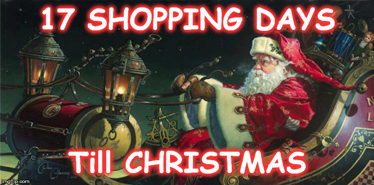 christmas | 17 SHOPPING DAYS; Till CHRISTMAS | image tagged in christmas | made w/ Imgflip meme maker