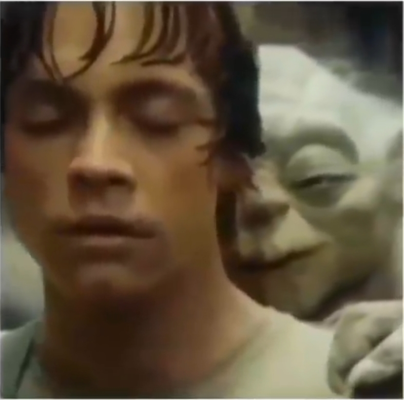 High Quality Luke Skywalker Yoda Strong Force Inside Blank Meme Template