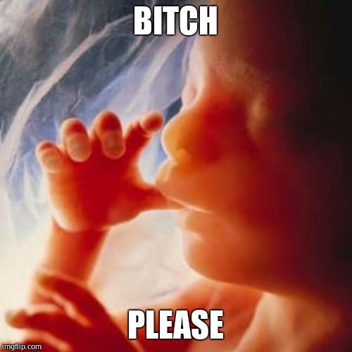 Fetus | B**CH PLEASE | image tagged in fetus | made w/ Imgflip meme maker