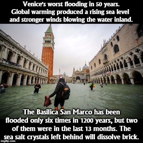 If you want more evidence, here it is. If you are impervious to evidence, then you should sue your brain for non-support. | image tagged in venice,global warming,climate change,trump,idiots,fools | made w/ Imgflip meme maker