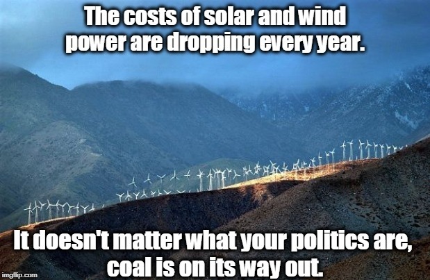Manmade climate change is settled science. A few fossil fuel CEOs want you to doubt to swell their stock options. | image tagged in fossil fuel,renewable energy,coal,wind,solar | made w/ Imgflip meme maker