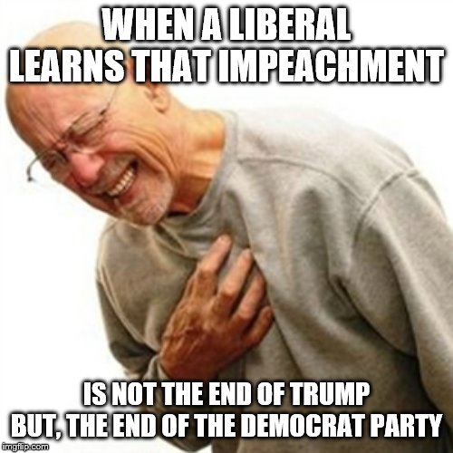 Right In The Childhood Meme | WHEN A LIBERAL LEARNS THAT IMPEACHMENT; IS NOT THE END OF TRUMP
BUT, THE END OF THE DEMOCRAT PARTY | image tagged in memes,right in the childhood | made w/ Imgflip meme maker