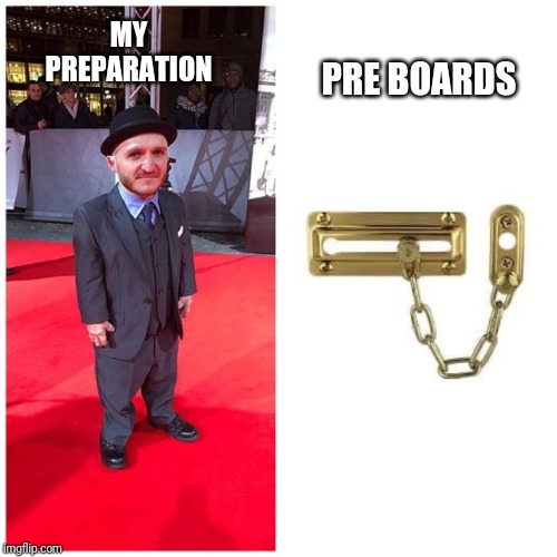 Funny meme(maybe) | MY PREPARATION; PRE BOARDS | image tagged in student | made w/ Imgflip meme maker