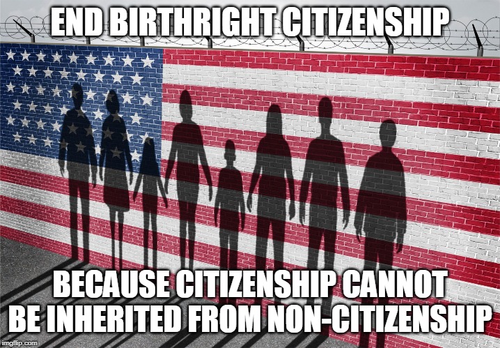 Just because you're ON the land doesn't mean you're FROM the land | END BIRTHRIGHT CITIZENSHIP; BECAUSE CITIZENSHIP CANNOT BE INHERITED FROM NON-CITIZENSHIP | image tagged in citizenship,immigration,border wall,birthright,mexico,united states | made w/ Imgflip meme maker