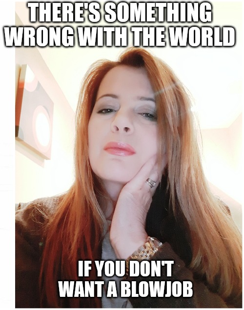 THERE'S SOMETHING WRONG WITH THE WORLD; IF YOU DON'T WANT A BLOWJOB | image tagged in funny memes,bj,blowjob,funny meme,lol so funny | made w/ Imgflip meme maker