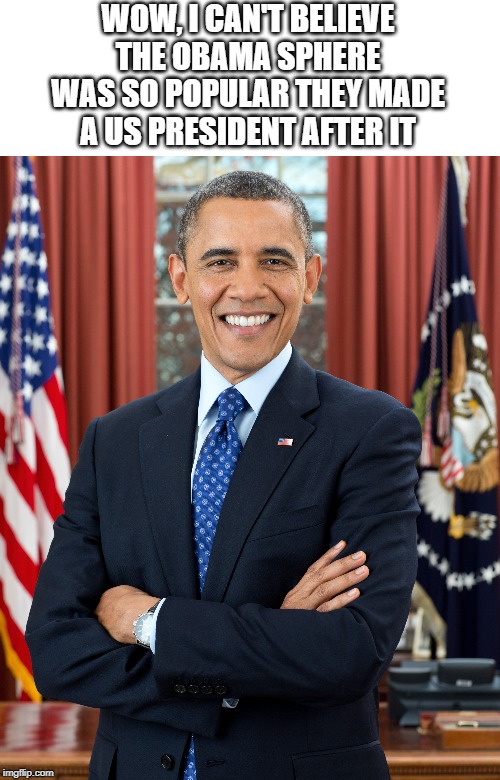 We live in a society... | WOW, I CAN'T BELIEVE THE OBAMA SPHERE WAS SO POPULAR THEY MADE A US PRESIDENT AFTER IT | image tagged in obama | made w/ Imgflip meme maker