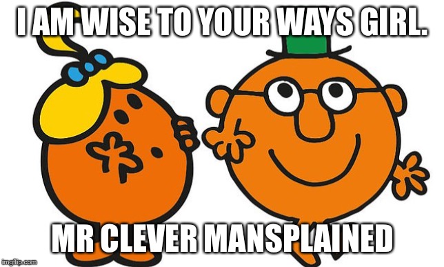 Mgtow | I AM WISE TO YOUR WAYS GIRL. MR CLEVER MANSPLAINED | image tagged in mgtow | made w/ Imgflip meme maker