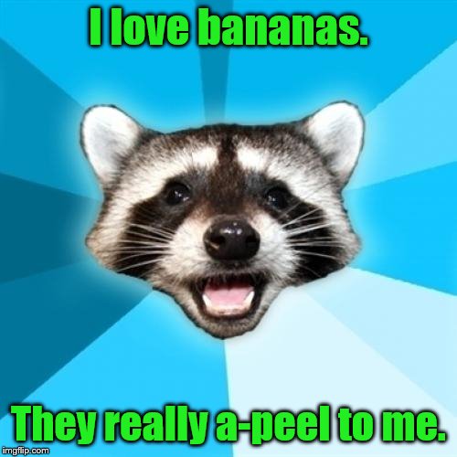 Lame Pun Coon | I love bananas. They really a-peel to me. | image tagged in memes,lame pun coon | made w/ Imgflip meme maker