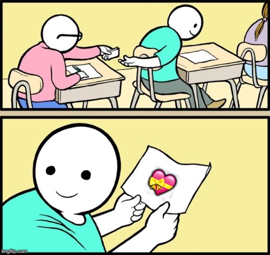 Wholesome note passing | ? | image tagged in wholesome note passing | made w/ Imgflip meme maker