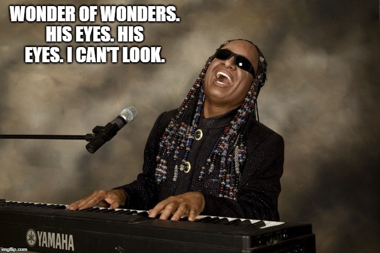 WONDER OF WONDERS. HIS EYES. HIS EYES. I CAN'T LOOK. | made w/ Imgflip meme maker