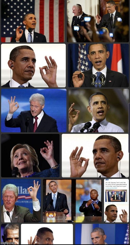 Obama Clinton OK sign | image tagged in obama clinton ok sign | made w/ Imgflip meme maker