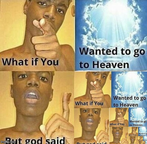 What if you wanted to go to Heaven | image tagged in what if you wanted to go to heaven | made w/ Imgflip meme maker