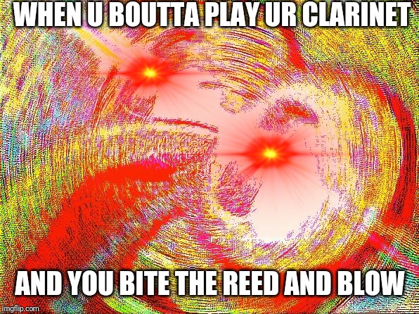 WHEN U BOUTTA PLAY UR CLARINET; AND YOU BITE THE REED AND BLOW | made w/ Imgflip meme maker