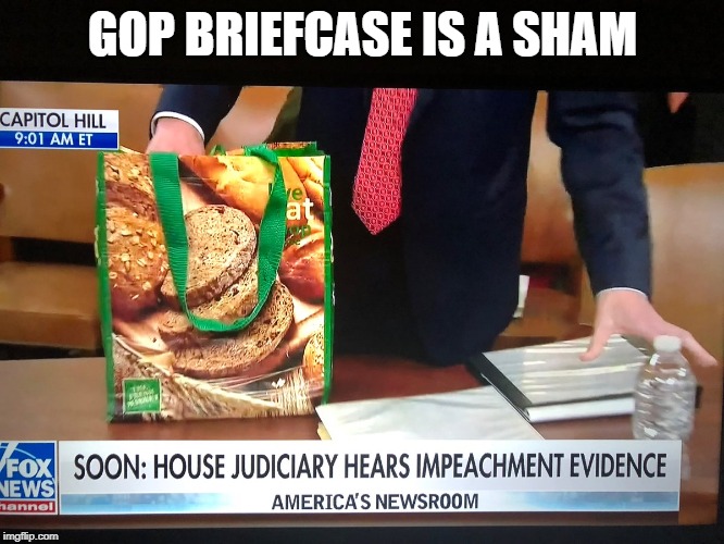 CASTOR HAS GONE GREEN | GOP BRIEFCASE IS A SHAM | image tagged in impeachment,steve castor,gop,green,reusable | made w/ Imgflip meme maker