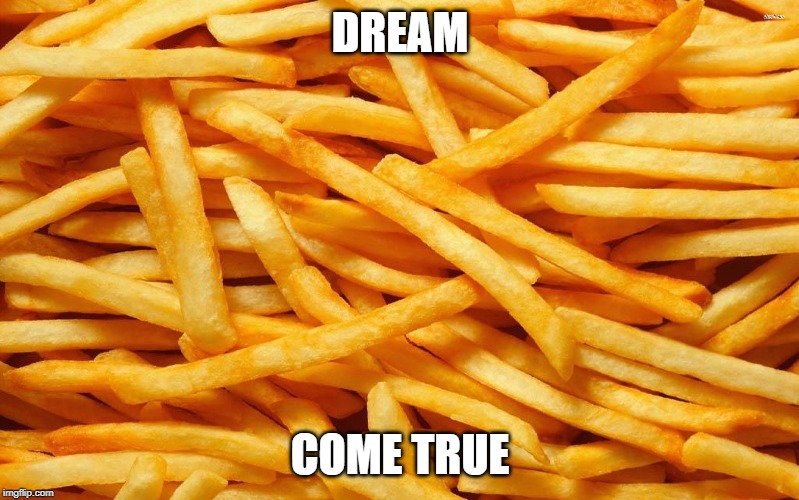 French Fries | DREAM; COME TRUE | image tagged in french fries | made w/ Imgflip meme maker
