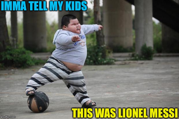 Imma tell my kids | IMMA TELL MY KIDS; THIS WAS LIONEL MESSI | image tagged in soccer | made w/ Imgflip meme maker