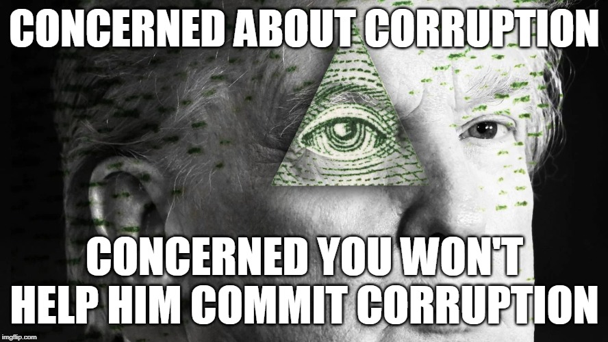 Concerned about Corruption | CONCERNED ABOUT CORRUPTION; CONCERNED YOU WON'T HELP HIM COMMIT CORRUPTION | image tagged in trump,corruption,lies,caught in the act,impeach,criminal | made w/ Imgflip meme maker