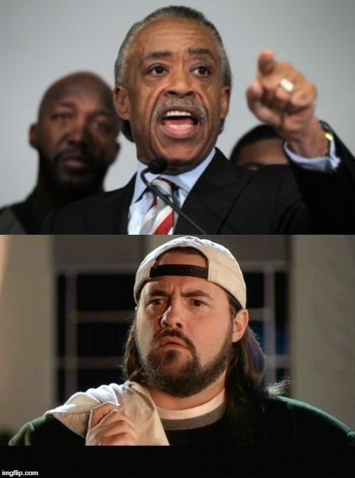image tagged in silent bob confused,al sharpton | made w/ Imgflip meme maker