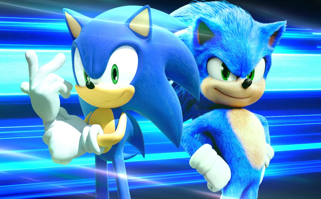 High Quality Sonic and Movie Sonic Blank Meme Template