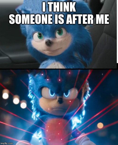 new sonic movie | I THINK SOMEONE IS AFTER ME | image tagged in new sonic movie | made w/ Imgflip meme maker