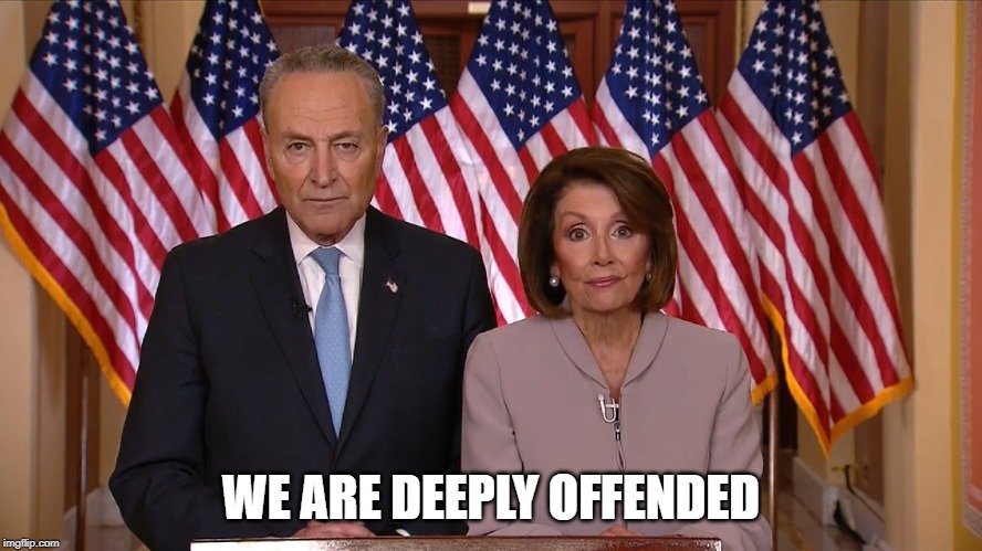 Chuck and Nancy | WE ARE DEEPLY OFFENDED | image tagged in chuck and nancy | made w/ Imgflip meme maker