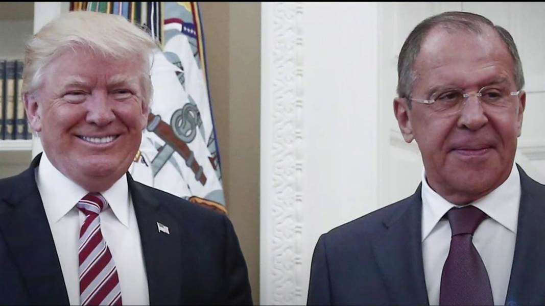 High Quality Trump with Russian Foreign Minister Lavrov Blank Meme Template