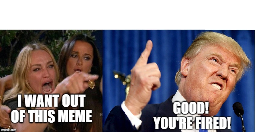 I WANT OUT OF THIS MEME GOOD! 
YOU'RE FIRED! | made w/ Imgflip meme maker
