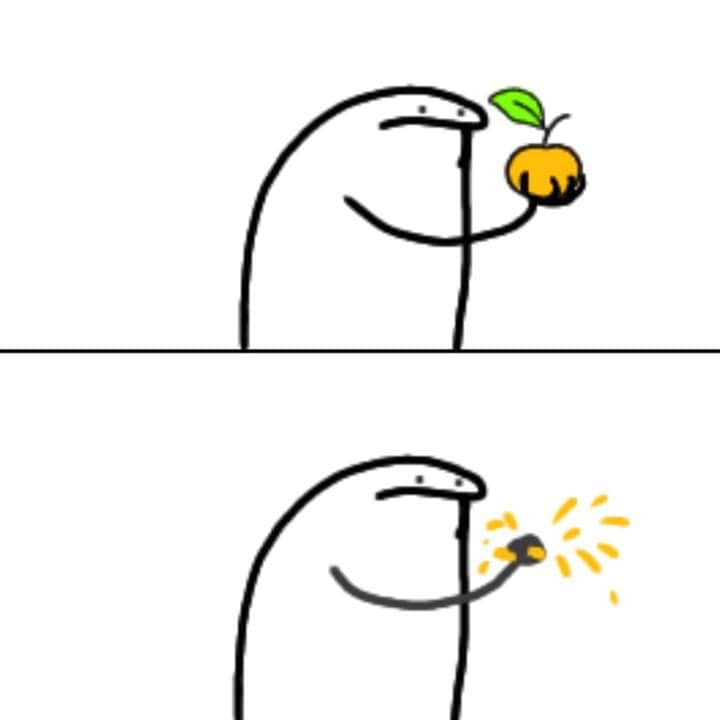 High Quality Orange squeeze Blank Meme Template
