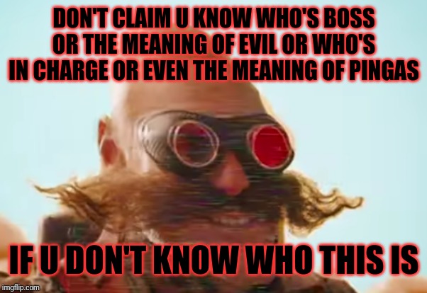 Pingas 2019 | DON'T CLAIM U KNOW WHO'S BOSS OR THE MEANING OF EVIL OR WHO'S IN CHARGE OR EVEN THE MEANING OF PINGAS; IF U DON'T KNOW WHO THIS IS | image tagged in pingas 2019,pingas memes,pingas,pingas 2019 memes,funny memes,memes | made w/ Imgflip meme maker