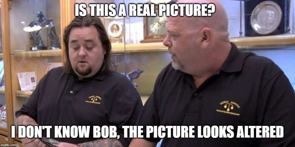 I Don't Know Rick It Looks Fake | IS THIS A REAL PICTURE? I DON'T KNOW BOB, THE PICTURE LOOKS ALTERED | image tagged in i don't know rick it looks fake | made w/ Imgflip meme maker