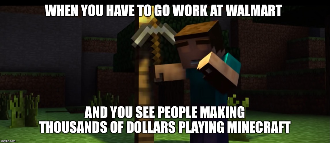 thats a nice life you have | WHEN YOU HAVE TO GO WORK AT WALMART; AND YOU SEE PEOPLE MAKING THOUSANDS OF DOLLARS PLAYING MINECRAFT | image tagged in thats a nice life you have | made w/ Imgflip meme maker