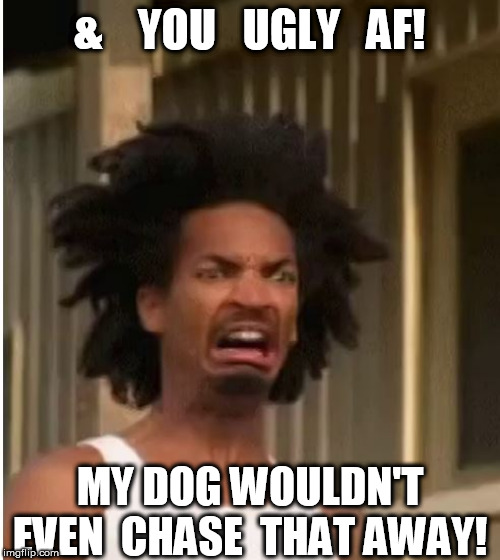 &    YOU   UGLY   AF! MY DOG WOULDN'T EVEN  CHASE  THAT AWAY! | made w/ Imgflip meme maker