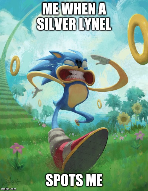 Run sonic | ME WHEN A SILVER LYNEL; SPOTS ME | image tagged in run sonic | made w/ Imgflip meme maker