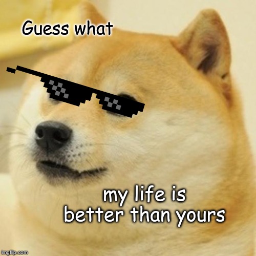 Doge | Guess what; my life is better than yours | image tagged in memes,doge | made w/ Imgflip meme maker