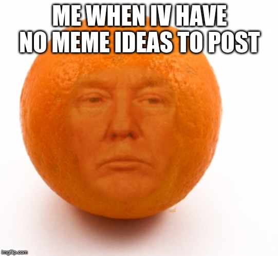 Orange Trump | ME WHEN IV HAVE NO MEME IDEAS TO POST | image tagged in donald trump approves | made w/ Imgflip meme maker