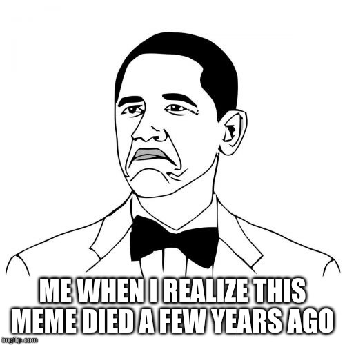 Not Bad Obama | ME WHEN I REALIZE THIS MEME DIED A FEW YEARS AGO | image tagged in memes,not bad obama | made w/ Imgflip meme maker