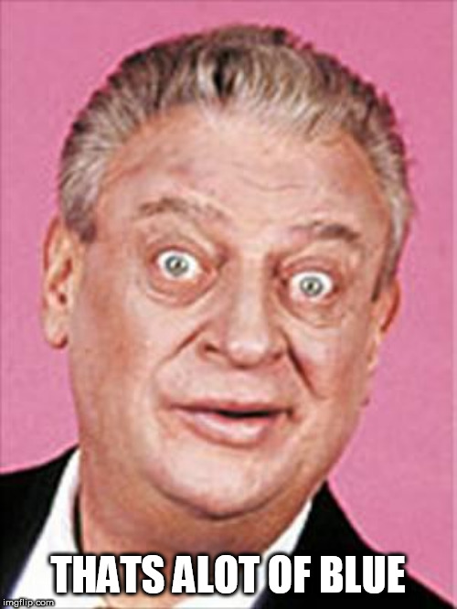 rodney dangerfield | THATS ALOT OF BLUE | image tagged in rodney dangerfield | made w/ Imgflip meme maker