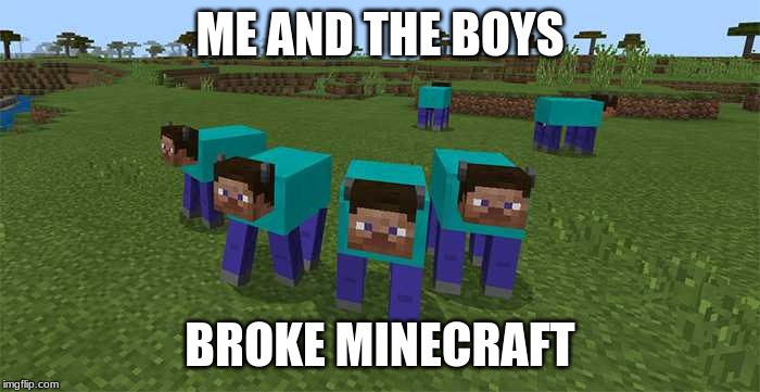 me and the boys | ME AND THE BOYS; BROKE MINECRAFT | image tagged in me and the boys | made w/ Imgflip meme maker