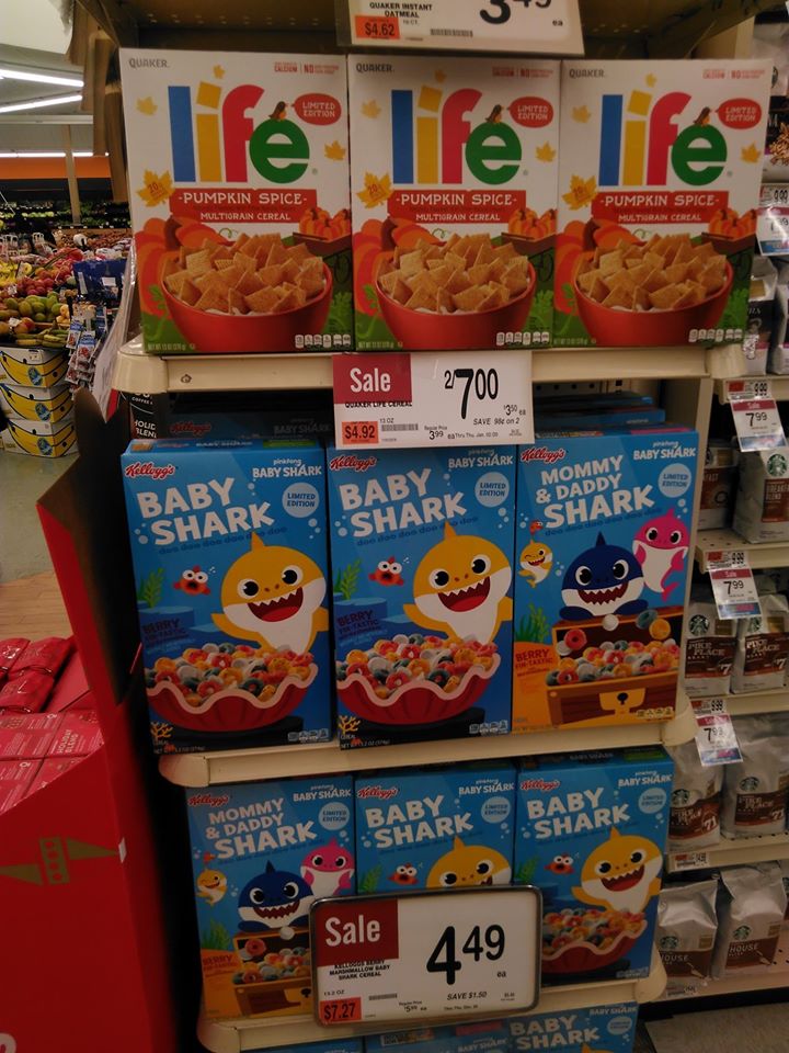 High Quality Baby Shark Pumpkin Spice Cereal Killers Blank Meme Template