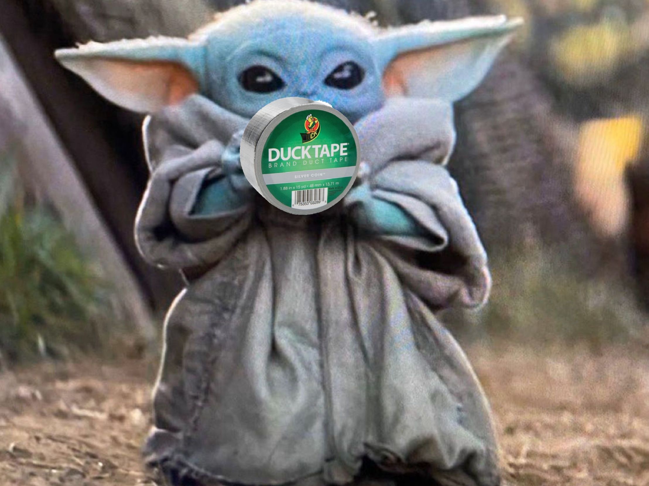 Baby Yoda hustling Blank Meme Template