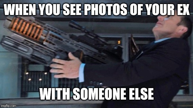 Agent Coulson stab | WHEN YOU SEE PHOTOS OF YOUR EX; WITH SOMEONE ELSE | image tagged in agent coulson stab | made w/ Imgflip meme maker